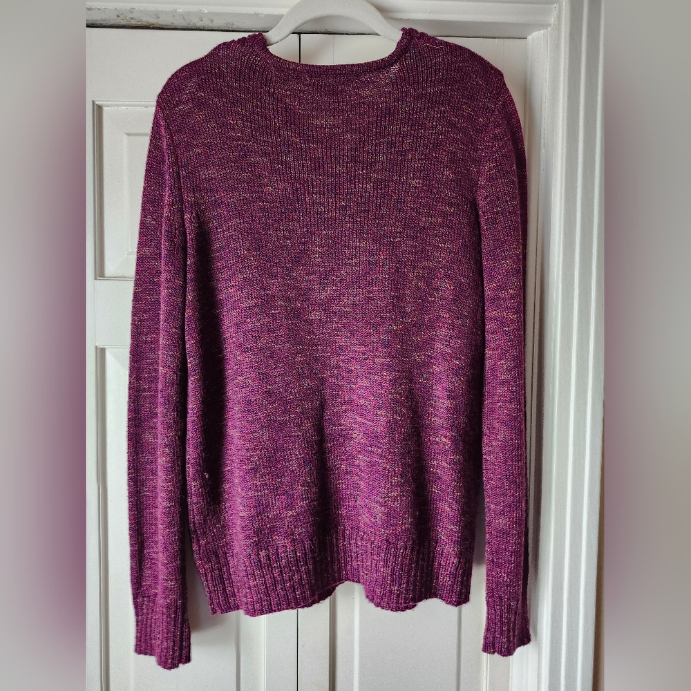 NWOT Christopher & Banks Deep Purple V-Neck Sweater - Picture 3 of 3